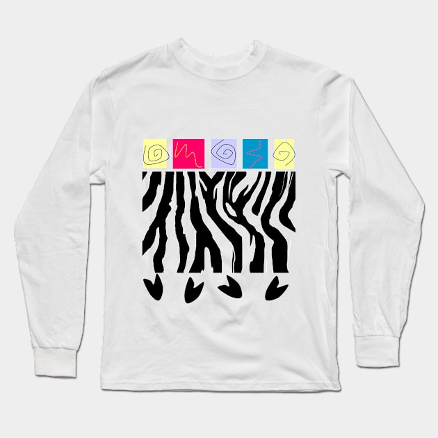 Neon Zebra Long Sleeve T-Shirt by Nicole's Nifty Shop